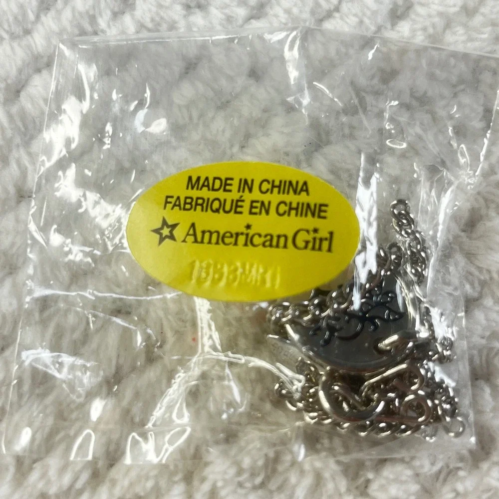 American Girl Silver Tree Medallion Pendant Curb Chain Necklace Kids Jewelry